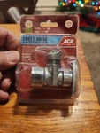 Ace 4309563, Angle Valve Quarter Turn Shut Off, Outlet 3/8" Od Inlet 1/2" Fip. Fixed Price $11.75.