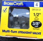 Brass Craft 1/2 In. Fip Inlet X 3/8 Comp Outlet Multi Turn Angle Valve. Fixed Price $7.97.