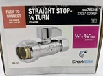 Sharkbite 1/2" 3/8" Od Comp Straight Stop 1/4 Turn New Box Of 12 Chrome Finish. Fixed Price $49.99.