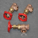 (3) Milwaukee Valve Angle Globe 504-3/8, 3/8" Npt, 200PSI, Bronze, Rising. Fixed Price $149.95.
