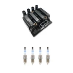 Eldor 1 Ignition Coil 4 Bosch Double Platinum Spark Plugs Kit For Vw Jetta 2.0L. Fixed Price $133.95.