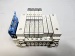 Smc VV5Q11 Pneumatic 6-STA Manifold (4) VQ1200-51 (2) VVQ1000-10A-1 Valve D-sub. Fixed Price $125.00.