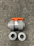 Gf Piping Systems 161375003 3/4" Socket Pvc Ball Valve Inline True Union. Fixed Price $16.50.