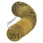 Brady 23621 Numbered Tag, Brass, 1/2 In H X W, Dia.,. Fixed Price $45.85.