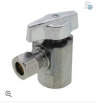 Brasscraft 1/2 Fip 3/8 Comp 1/4 Turn Angle Stop Valve KTR17X. Fixed Price $7.00.