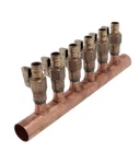 1" Copper Manifold W/ Brass 1/2" Propex Ball Valve, Outlets (LF2500600). Fixed Price $190.00.