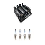Eldor 1 Ignition Coil 4 Bosch Double Platinum Spark Plugs Kit For Vw Jetta 2.0L. Fixed Price $133.95.