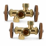 Set Brasscraft Dual Handle Shut-off Outlet Valves 1/2"C 3/8" Od CR1901DVX. Fixed Price $29.99.