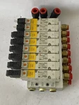 Lot Of 8 Smc VQZ2151-5LO Solenoid Air Control Valve With Port Manifold. Fixed Price $185.00.