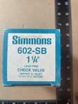 Simmons 1-1/4 514-SB Silicon Bronze Female Threaded Check Valve. Fixed Price $38.78.