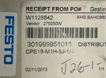 Festo CPE18-M1H-5J-1/4 5/2 Way Pneumatic Valve W/24 Vdc Coils 163143. Fixed Price $79.21.