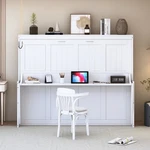 Full Size Murphy Bed With Hydraulic Lift & Desk Design,white(old Sku: N820S00032. Fixed Price $1030.80.