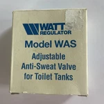 Watts Regulator Model Was Adjustable Anti Sweat Valve For Toilet Tanks Nib. Fixed Price $49.99.