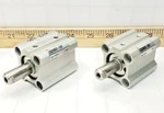 2) Smc Compact Pneumatic Cylinders 25MM Bore 20MM Stroke 1.0 CQ2WB25-20D. Fixed Price $26.99.