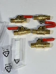 Lot 5 1/4 Compression Brass Ball Valves Red Handle Shut Off. Fixed Price $25.99.