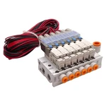 Smc VQZ01-GCN014A Solenoid Valve Manifold, 6-STATION, 0.7MPA, RC1/8, 24VDC Coils. Fixed Price $240.00.