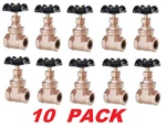 Ldr 1/2IN Heavy Duty Gate Valve Lead Free Brass Female Thread 125 Psi (10 Pack). Fixed Price $98.72.