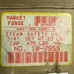 Market Forge S10-7955 Steam Safety Valve 3/4 New Old Stock Usa Made. Fixed Price $47.50.