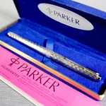 Parker 180 Fountain Pen Ef M Nib Silver Vintage Box Included France. Fixed Price $184.28.