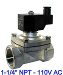 1.25" Inch Stainless Electric Zero Differential Water Solenoid Valve 110V Viton. Fixed Price $299.99.