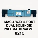 Mac 4-WAY 5-PORT Dual Solenoid Pneumatic Valve 821C-PM-111JF-152 Broken. Fixed Price $25.00.