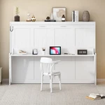 Queen Size Murphy Bed With Hydraulic Lift & Desk Design,white(old Sku: N820S0003. Fixed Price $1111.60.