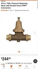 3/4IN Zurn Wilkins 70XLDUC Pressure Reducing Valve Double Union. Fixed Price $149.00.