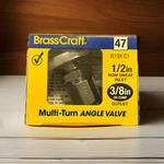6QTY Brasscraft 47 R19X C1 1/2" In 3/8" Od Outlet Comp Multi-turnangle Valve. Fixed Price $45.00.