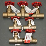 (7) Proline Gate & Stop Waste Valves, (3) 1" (4) 3/4" Solder Socket Weld Brass. Fixed Price $34.95.
