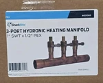 Sharkbite 3-PORT Hydronic Heating Manifold 1" Swt 1/2" Pex 831069 Part #25481Z. Fixed Price $39.77.