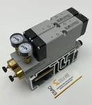 Parker HA2VXLG0G9A 2X'S Double Solenoid 4-WAY 2-POS. Valves W/ Base & Regulator. Fixed Price $313.39.