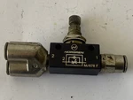 Norgren M/678 Speed Control Valves With Fittings. Fixed Price $20.00.