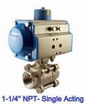 1.25" Pneumatic Air Actuated Stainless Ball Valve Single Acting Spring Return. Fixed Price $399.99.