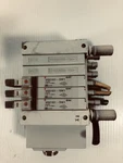 Smc Manifold With Valves (2) VVQ2000-10A-1 And (3) VQ2101-5W1. Fixed Price $120.00.