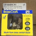 CR1900RX Brass Craft 30 Multi-turn Dual Outlet Valve 1/2 In 3/8 & 1/4. Fixed Price $11.00.