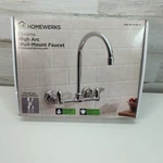 Homewerks Worldwide 2-HANDLE Standard Kitchen Faucet With Gooseneck Spout. Fixed Price $46.88.