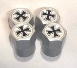 4X Silver Hex Iron Cross Tire Air Valve Cap For Motorcyles, Cars, Trucks & Suvs. Fixed Price $10.83.
