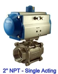 2" Inch Pneumatic Air Actuated Stainless Steel Steam Ball Valve Single Acting. Fixed Price $669.99.