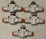 Smc Flow Control Valve, As 2050F, 1/4" Push Lok Fittings, Lot Of. Fixed Price $40.00.
