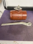 Kf Industries Large 4" Npt Industrial Cast Ball Valve 750 Di 03142-11911 Handle. Fixed Price $250.00.