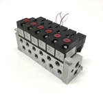 Bank Of 6 Humphrey S410-39 Stacking Solenoid Valves 2-POS, 4-WAY, 24VDC Coil. Fixed Price $180.00.