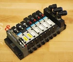 Koganei Pneumatic Fm-solid Manifold X88M Series W/7 Solenoid Valves Used. Fixed Price $37.90.