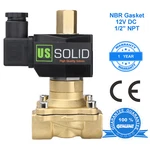 U. S. Solid 1/2" Brass Electric Solenoid Valve 12V Dc Normally Open Nbr. Fixed Price $45.99.