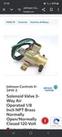 Johnson Controls 110/120 Volt 3-WAY Solenoid Air Valve V-2410-2. Fixed Price $250.00.