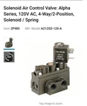 Aro A211SS-120-A Solenoid Air Control Valve 1/8 In 120VAC New (lot Of 5) 2F985. Fixed Price $225.00.