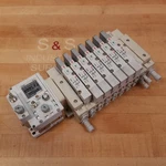 Smc 10 Port 7 Valve Assembly, EX600-SMJ1, EX600-ED2, SV3400-5FU, SV3300-5FU. Fixed Price $212.79.