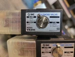Dual Smc VX2111 Direct Operated Pneumatic 3-PORT Solenoid Valve, 24VDC Manifold. Fixed Price $55.00.