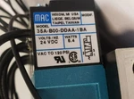 Qty (6) Mac 35A-B00-DDAA-1BA Solenoid Valves And (1) Circuit Bar. Fixed Price $600.00.