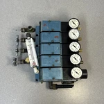 Mac PR82A-HTCA-9 W/PR82A-HACB Solenoid Valve Manifold Block. Fixed Price $75.00.