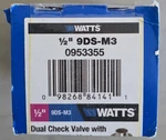Watts 9DS-M3 12 Dual Check Valves Intermediate Atmospheric Vent, New, Sealed. Fixed Price $49.69.